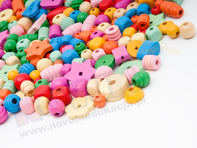 Novum Drewniane koraliki pastelowe 250 gram