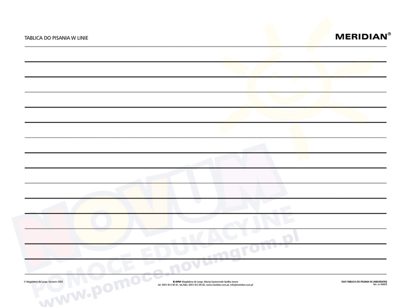 Novum DUO-tablica do pisania w linię/ w kratkę