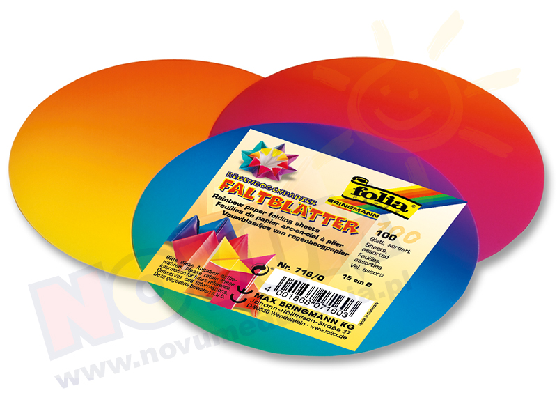Novum Okrągły papier tęczowy do składania