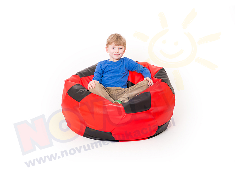 Novum Piłka nożna duża czerwono-czarna