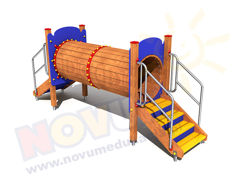 Novum Pomost tunelowy drewniany ze schodami