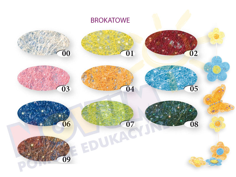 Novum Sizal z brokatem w rolkach - bordowy