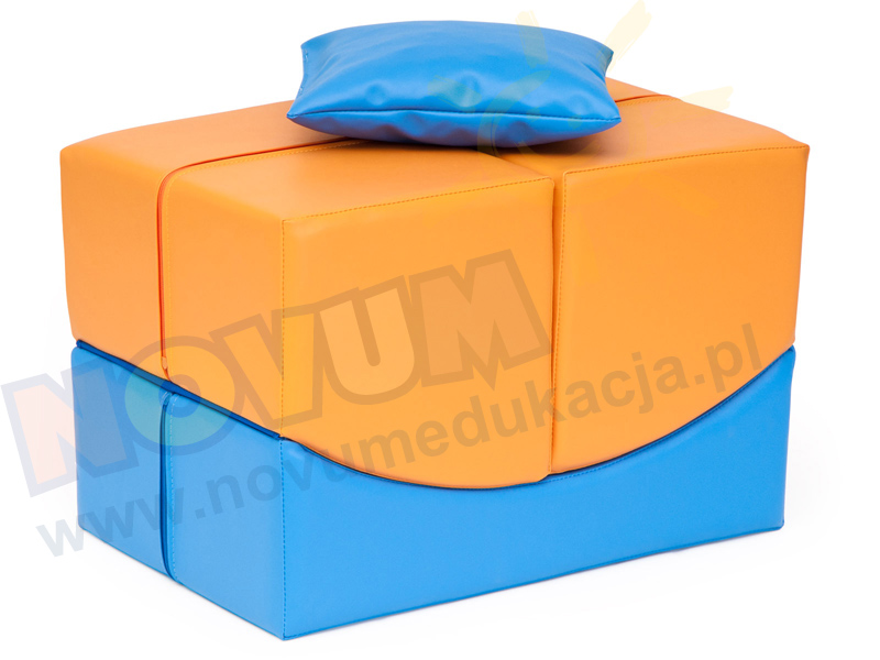 Novum Sofka komfort pomarańczowo - niebieska