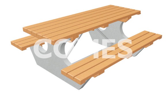 Comes Stół z Ławkami Betonowy „Biesiada”