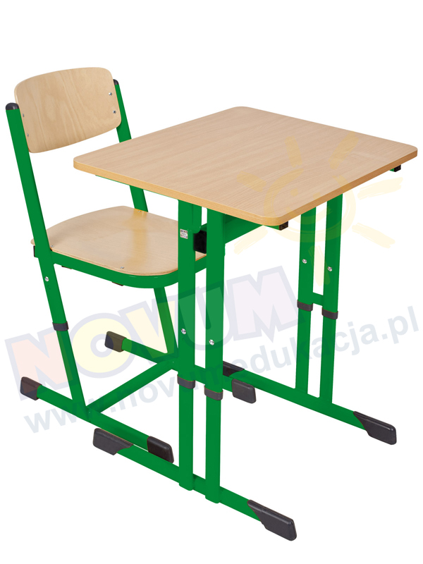 Novum Stolik pojedynczy regulowany typu C wysokość od 53 do 64 cm - zielony