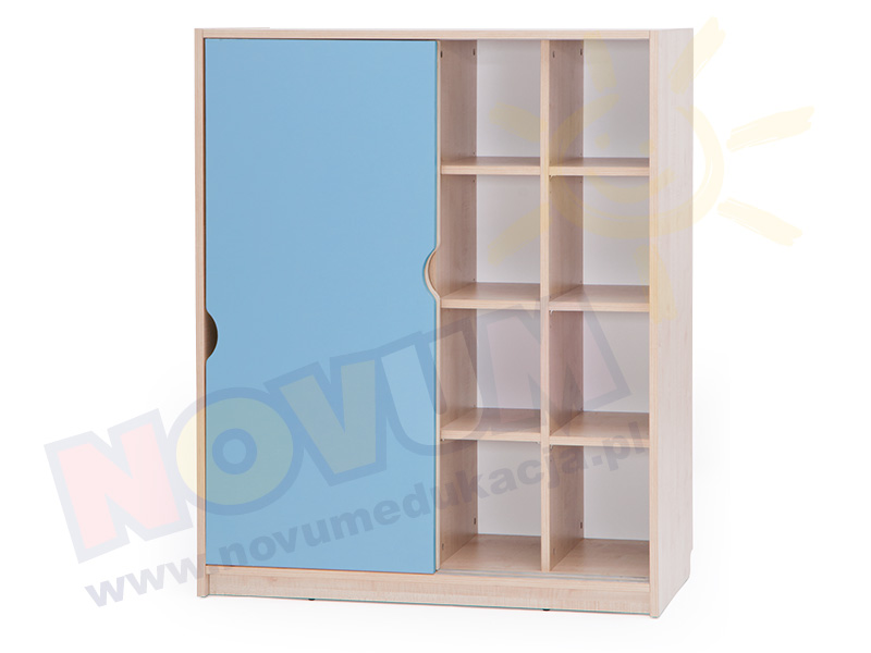 Novum Szafka Feria z przesuwnymi drzwiami duża, wanilia-niebieski pastel