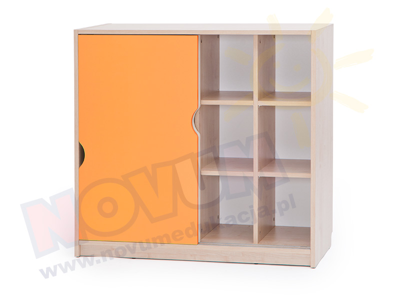 Novum Szafka Feria z przesuwnymi drzwiami średnia, wanilia-orange