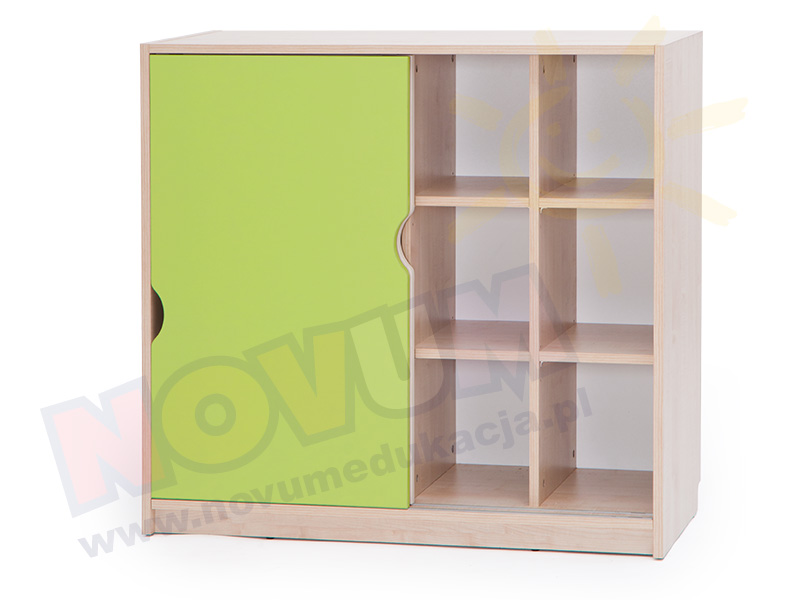 Novum Szafka Feria z przesuwnymi drzwiami średnia, wanilia-zielony limonka