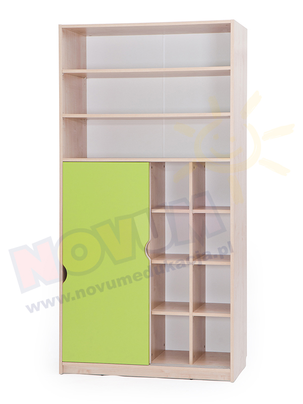 Novum Szafka Feria z przesuwnymi drzwiami wysoka, wanilia-zielony limonka