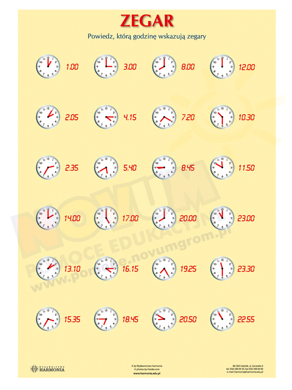Novum Zegar plansza demonstracyjna