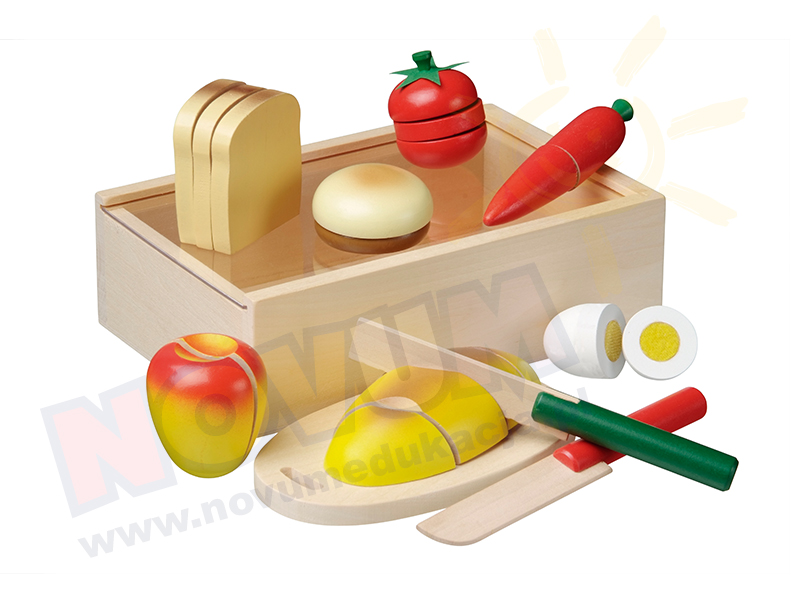 Novum Zestaw śniadaniowy w drewnianym pudełku